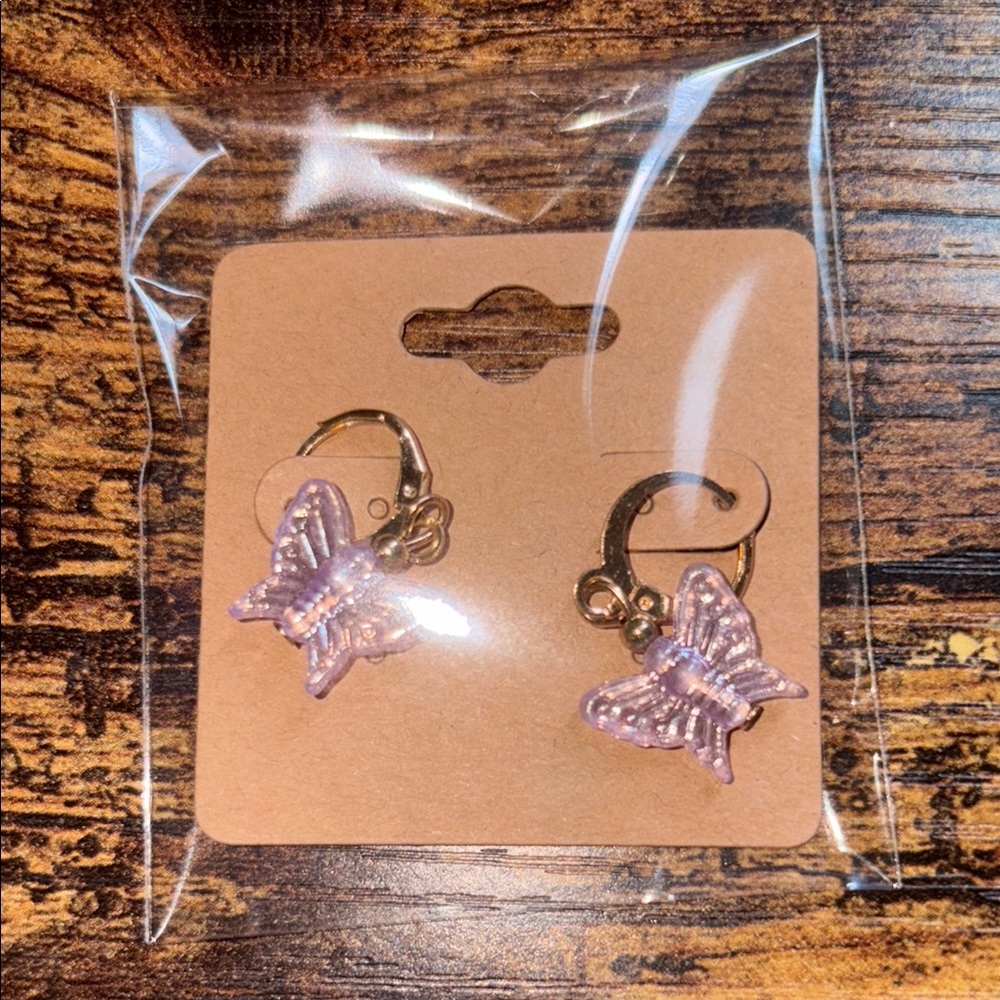 Purple Butterfly Earrings